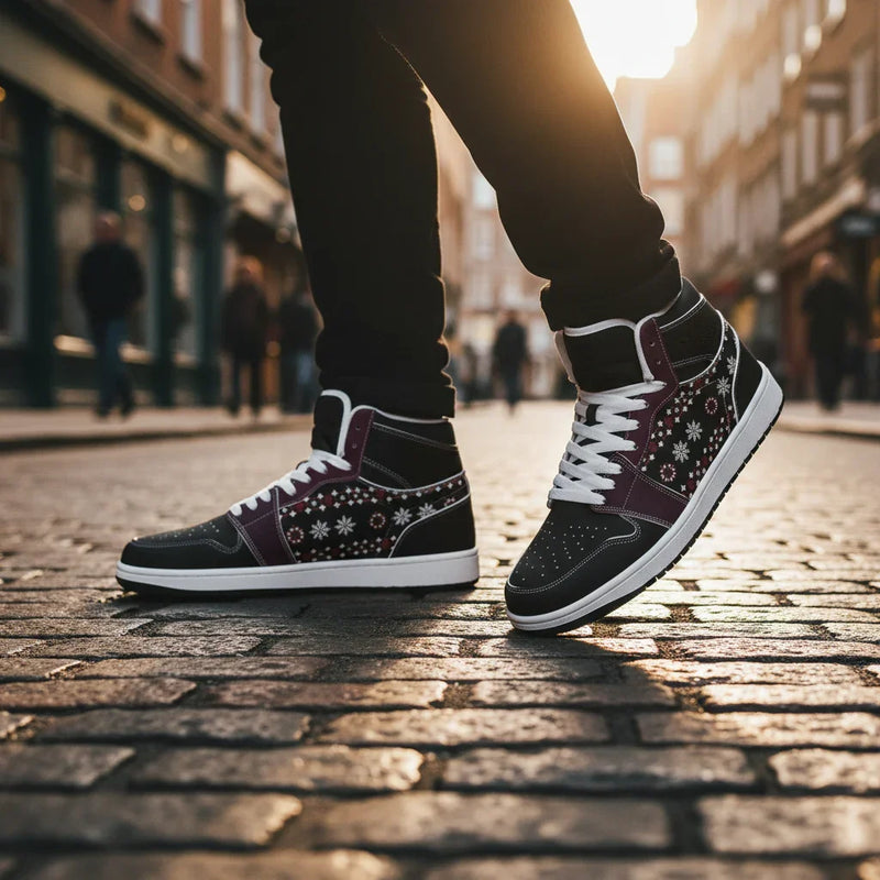 Close-up walking on cobblestone