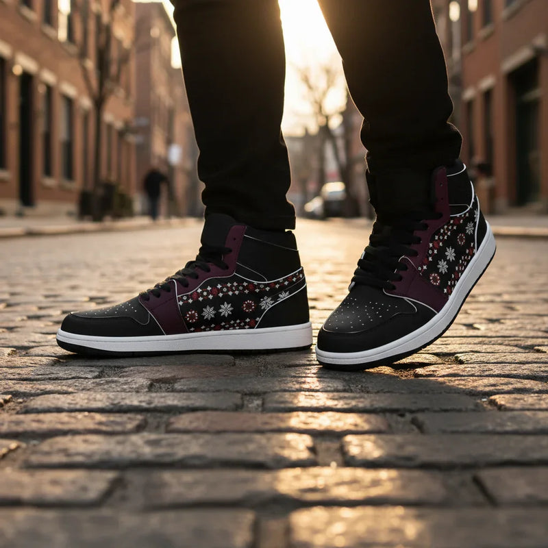 Close-up walking on cobblestone