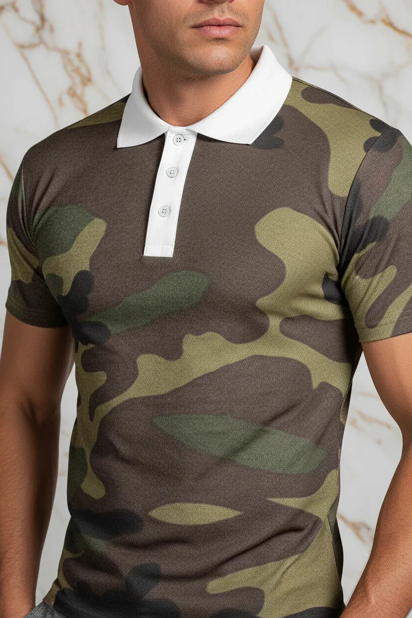 Close-Up - White Button Placket and Chest