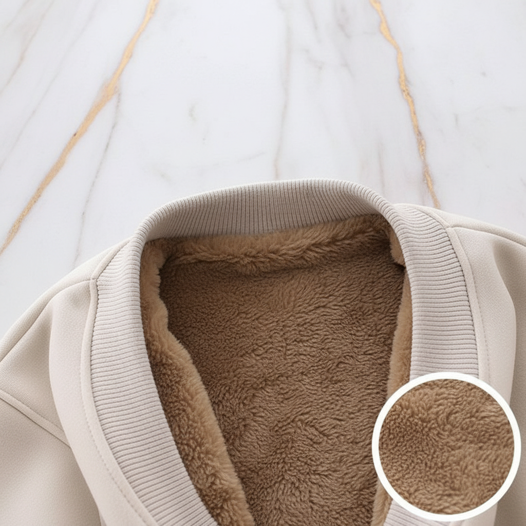 Collar and lining close-up on marble