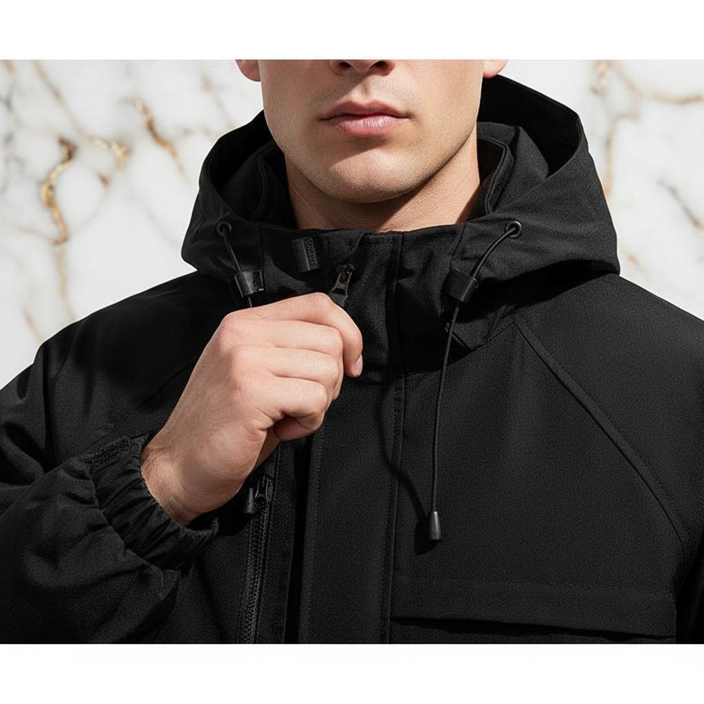 Collar area and zipper pull