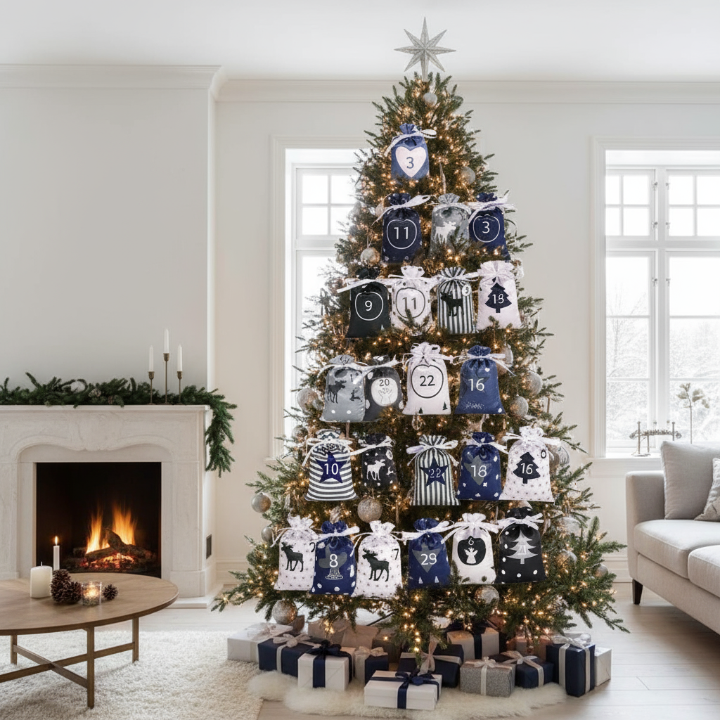 Complete decorated Nordic Christmas tree