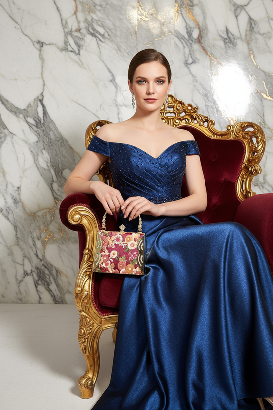 Confident Pose - Clutch Displayed on Chair Arm