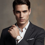 Confident pose with hand across chest