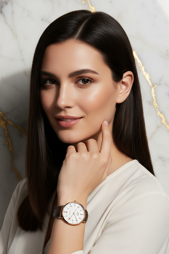 Confident smile with straight hair