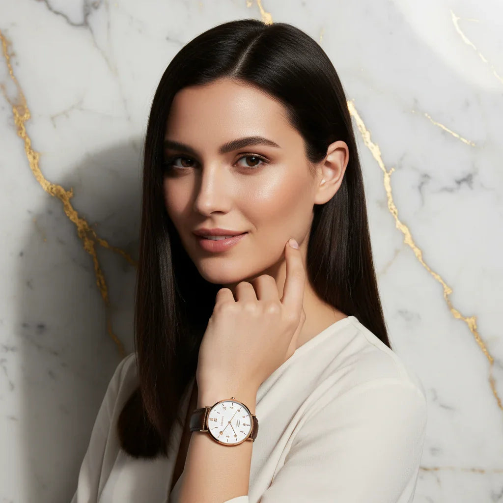 Confident smile with straight hair