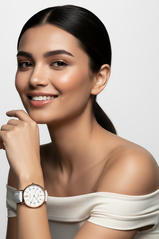 Confident smile with watch visible