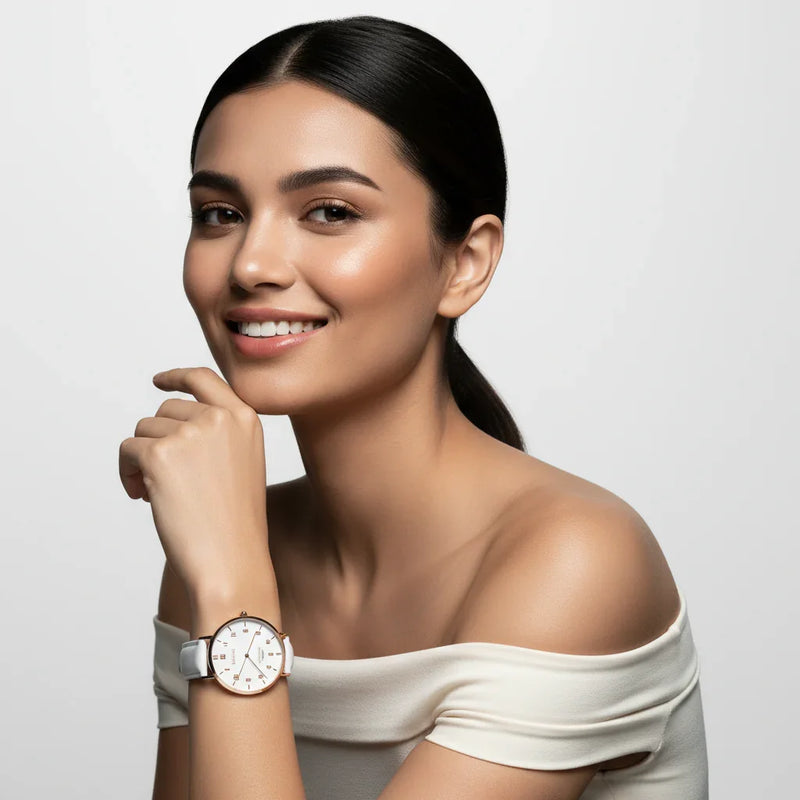 Confident smile with watch visible