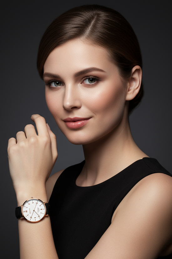 Confident smile with watch visible