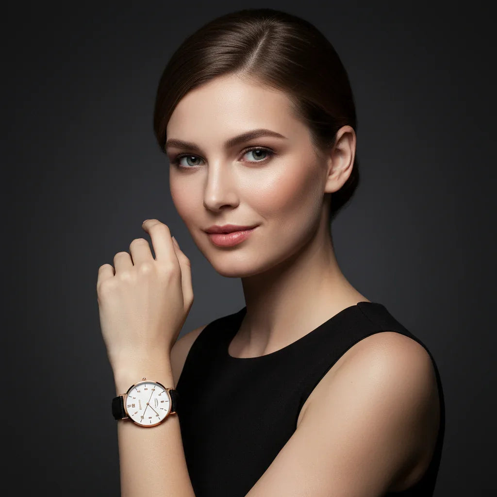 Confident smile with watch visible