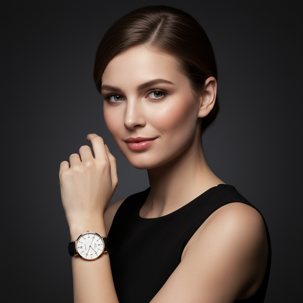 Confident smile with watch visible