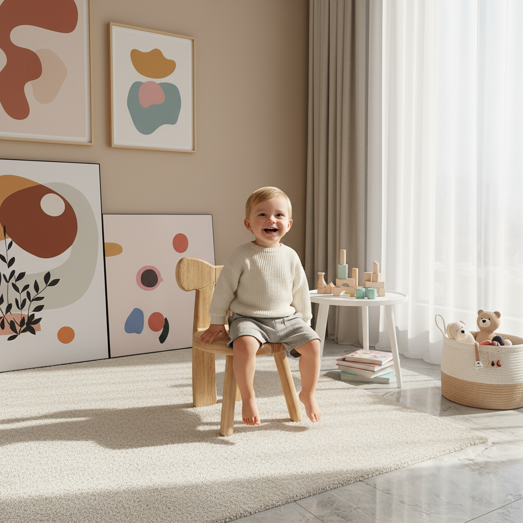 Contemporary playroom with neutral tones