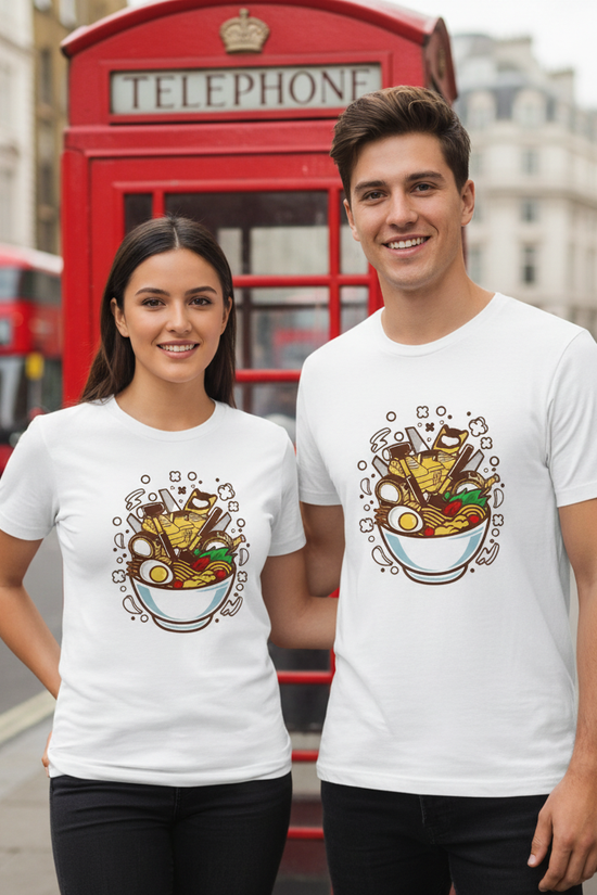 Couple at Red Phone Box White