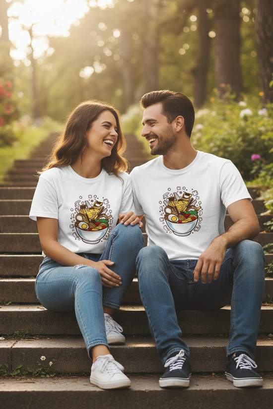 Couple Sitting Together White