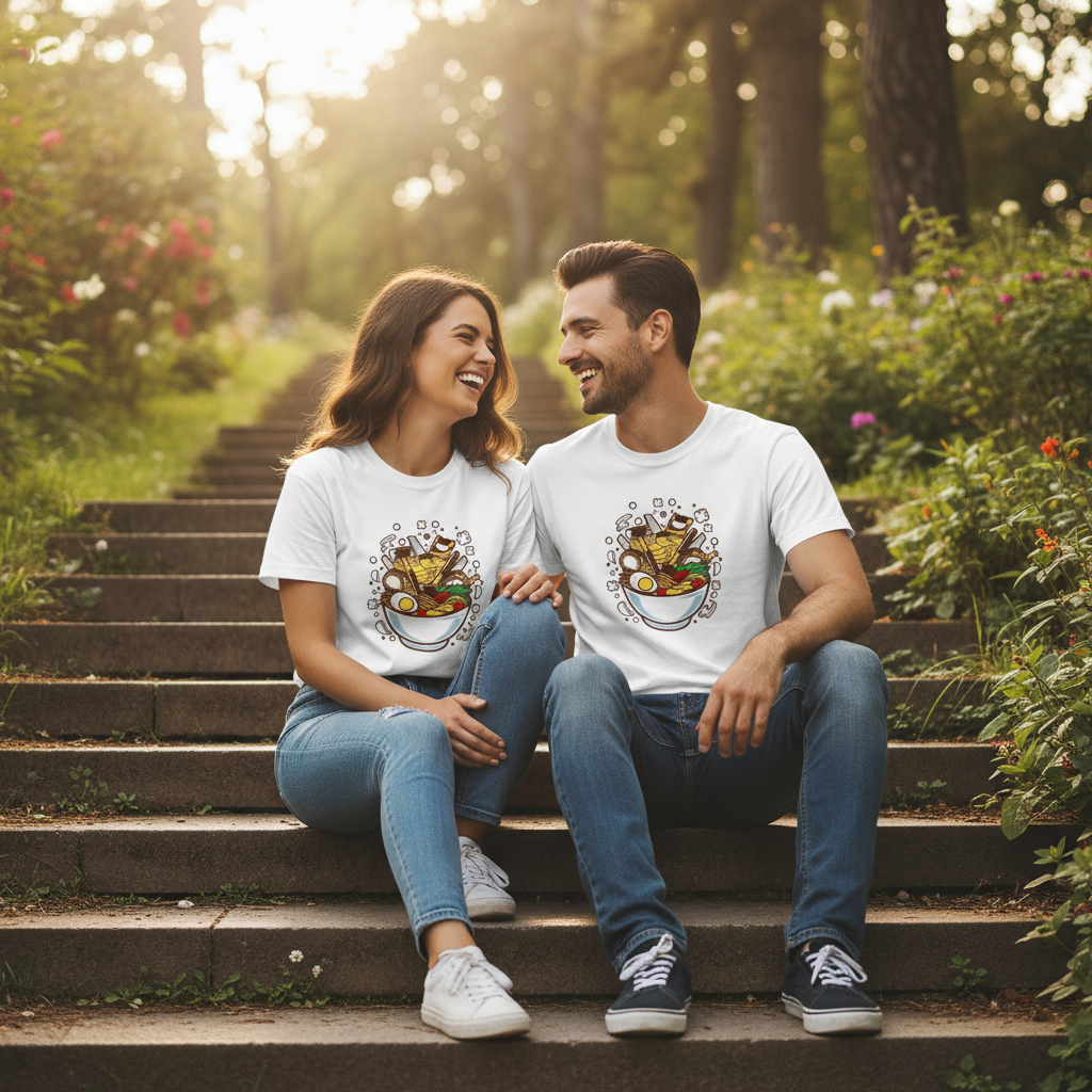 Couple Sitting Together White
