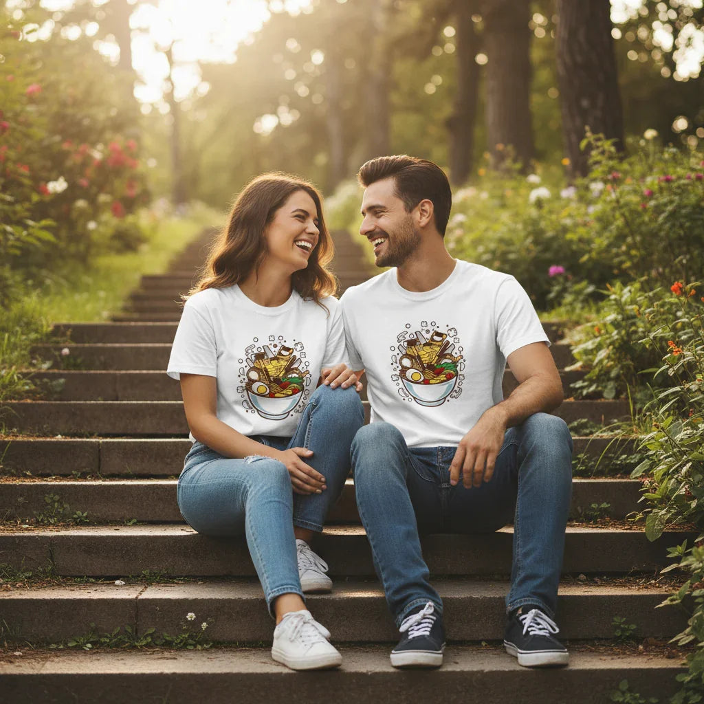 Couple Sitting Together White