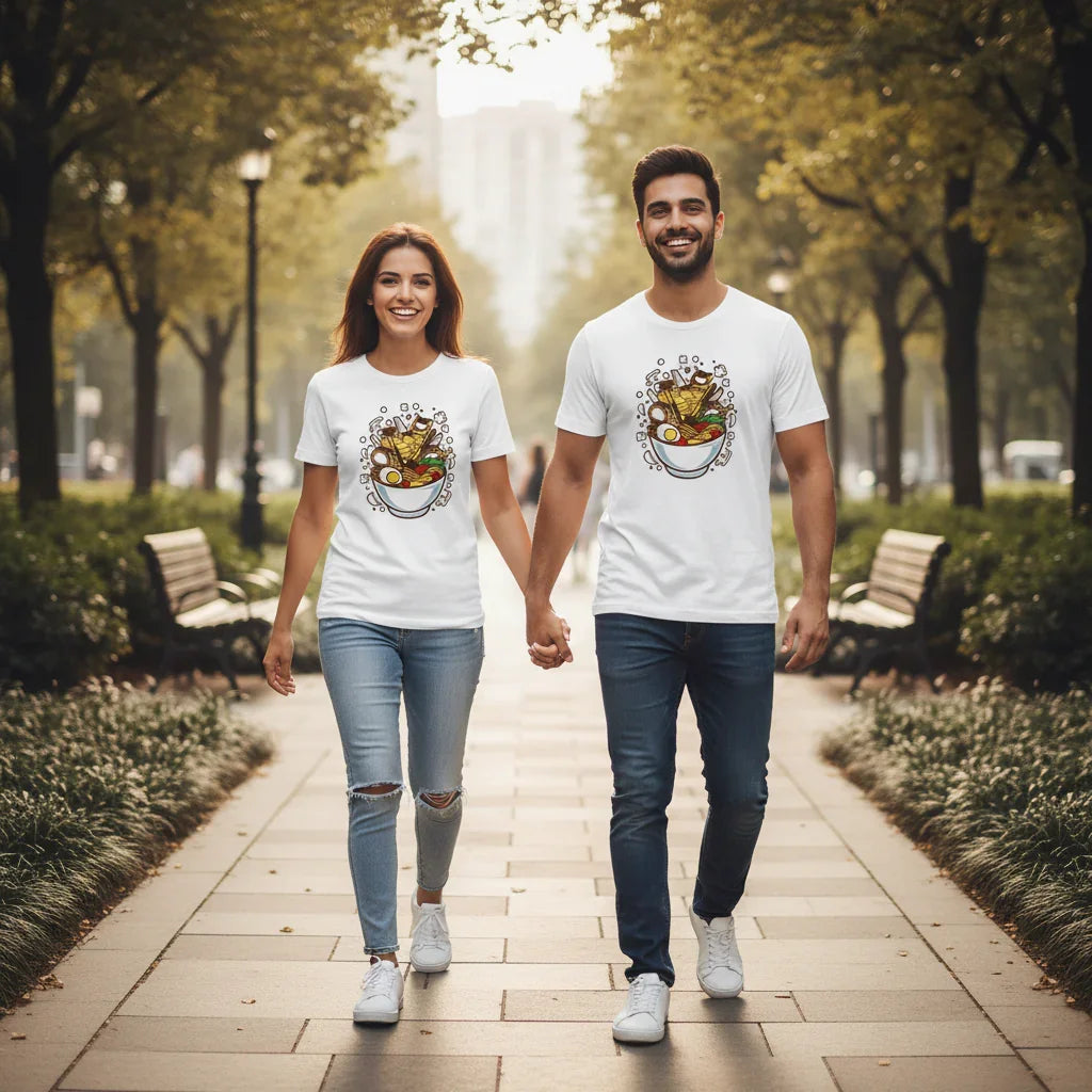 Couple Walking Towards Camera White