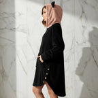 Cozy profile view with covered hands