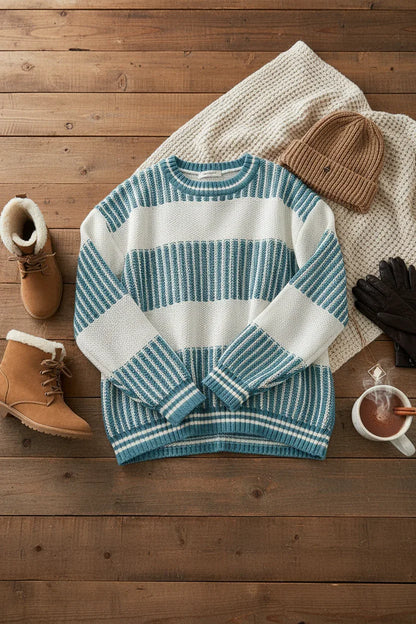 Cozy winter sweater display