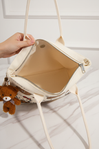 Cream Bag Interior with Zipper