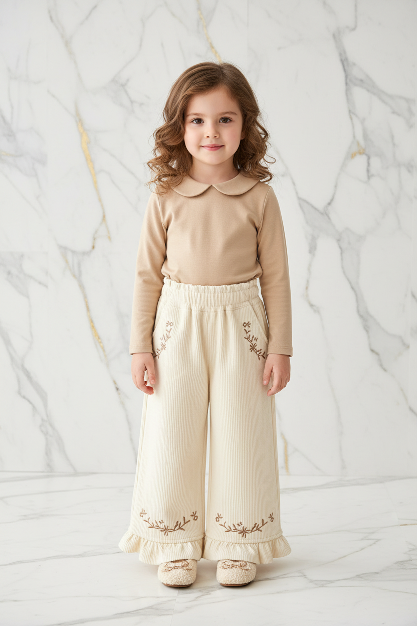 Cream Pants Girl Standing