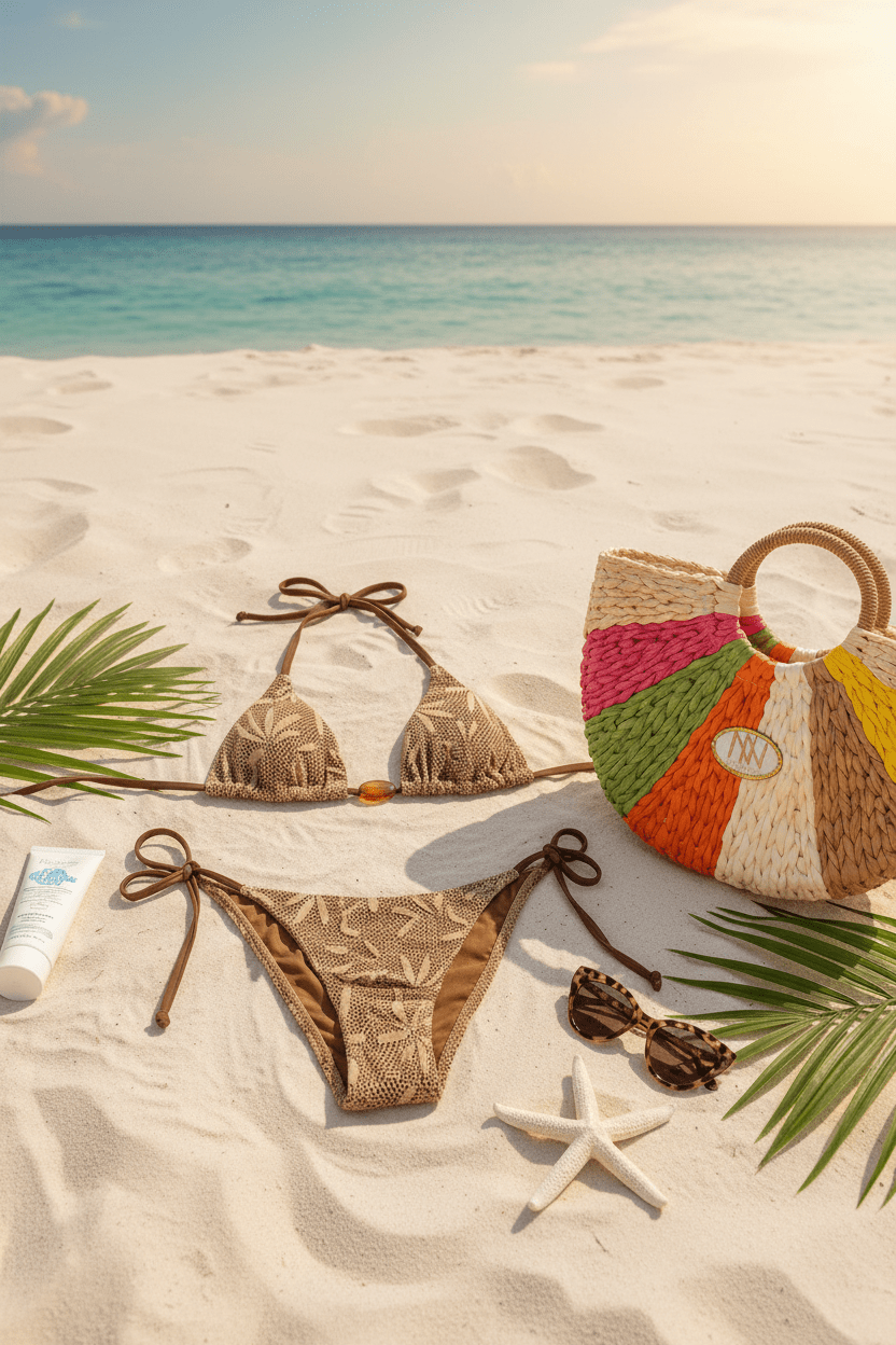 Crochet Bikini Beach Golden Hour