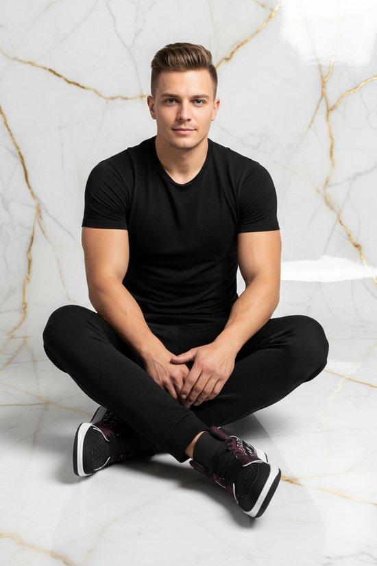 Crossed legs casual pose