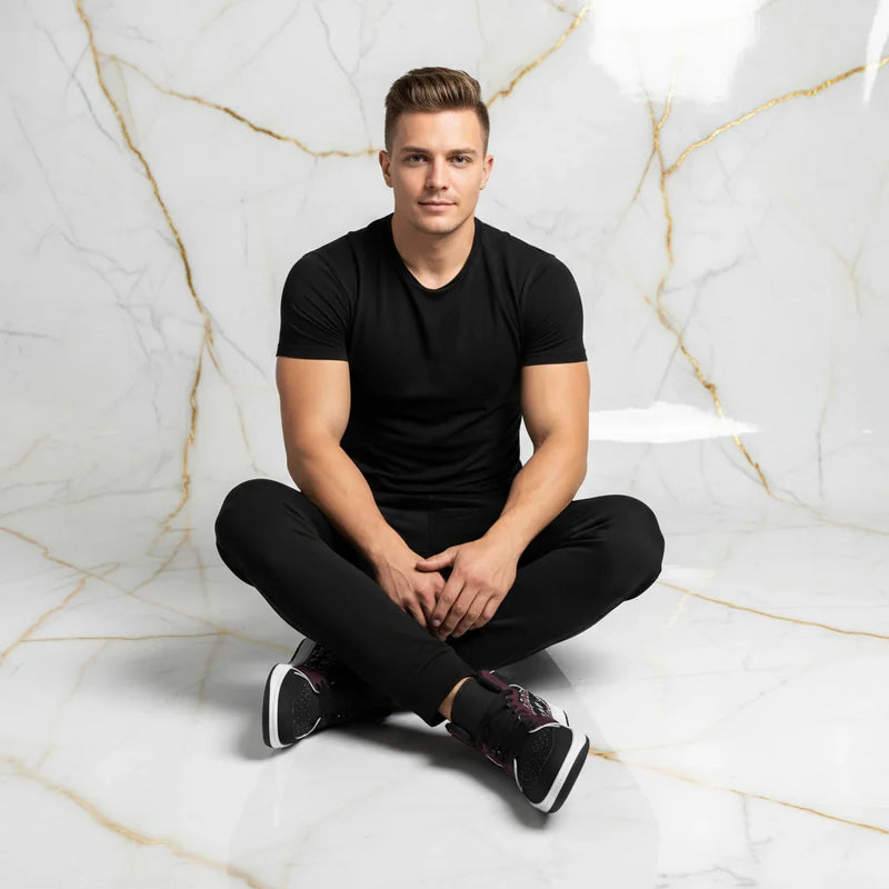 Crossed legs casual pose