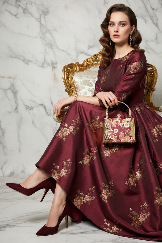 Crossed Legs Pose - Holding Clutch Delicately