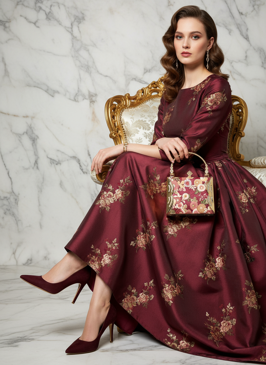 Crossed Legs Pose - Holding Clutch Delicately