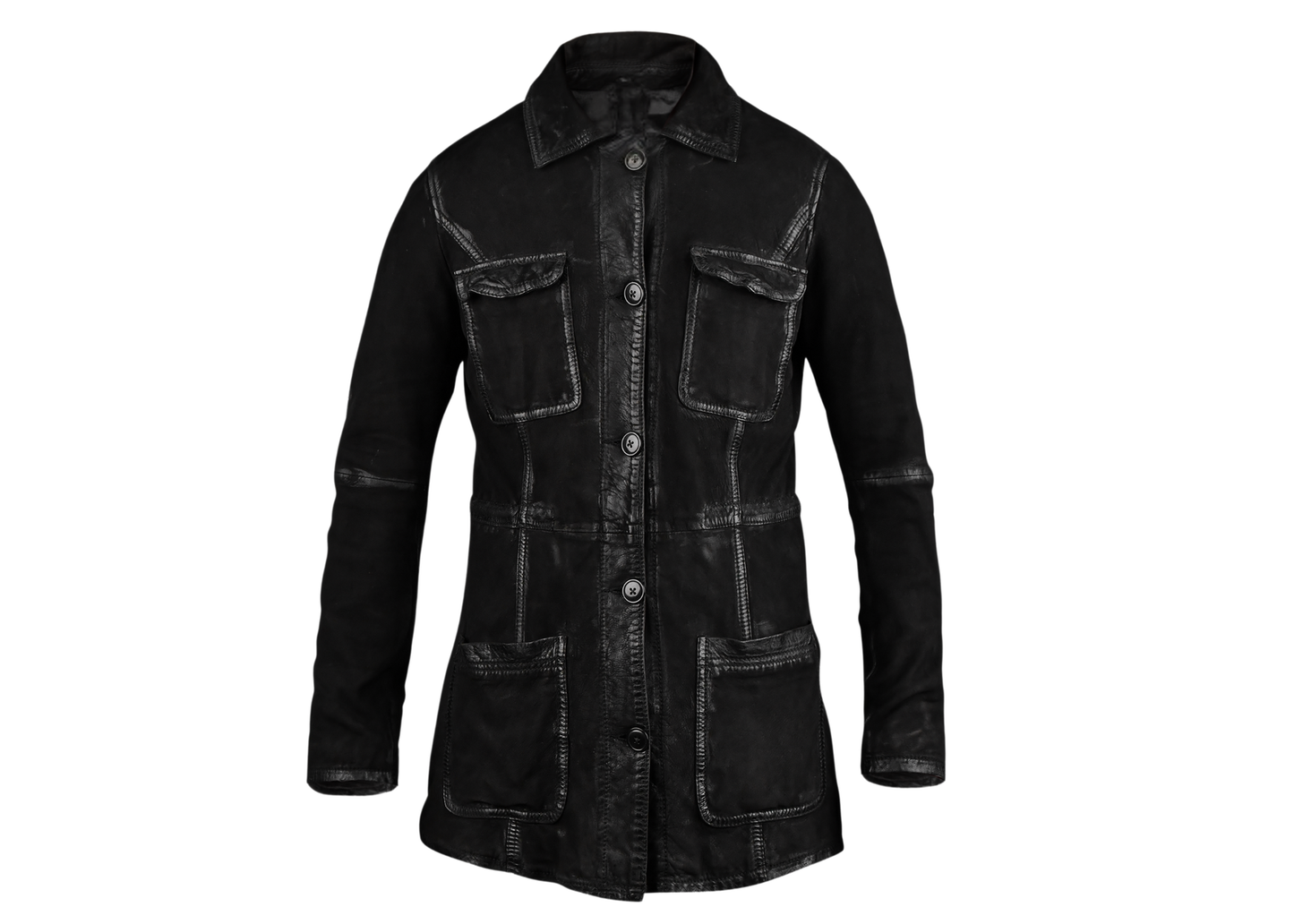 Sustainable Eco Luxe Men's Black Sheepskin Leather Rider Jacket - Classic Fit