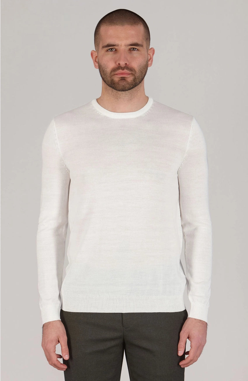 Premium Extra Fine Merino Wool White Sweater