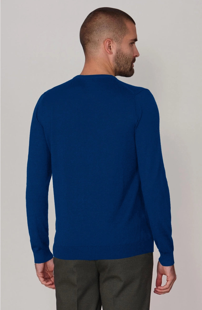 Premium Extra Fine Merino Wool Indigo Blue Sweater