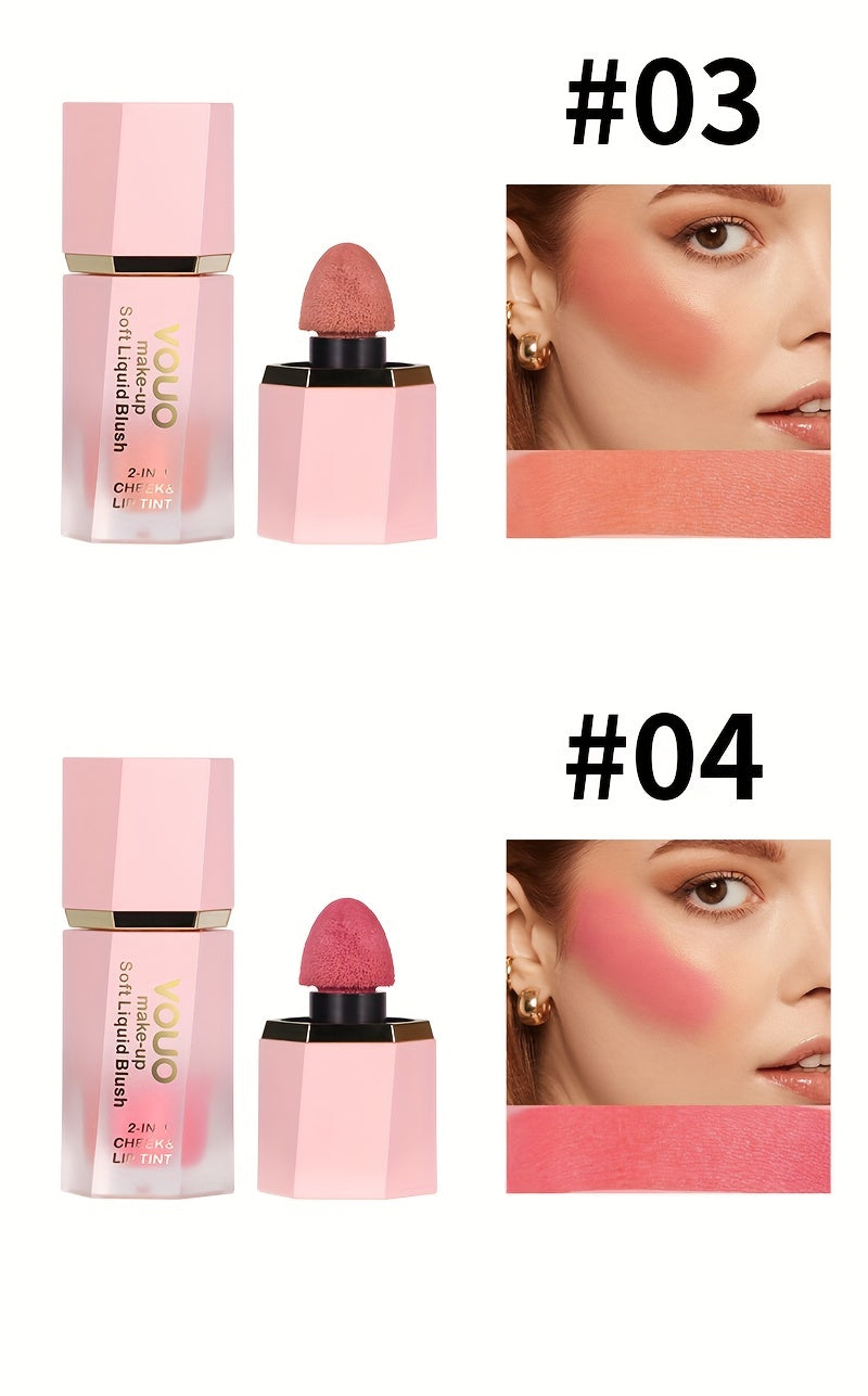 Matte Liquid Blush & Lip Tint With Sponge