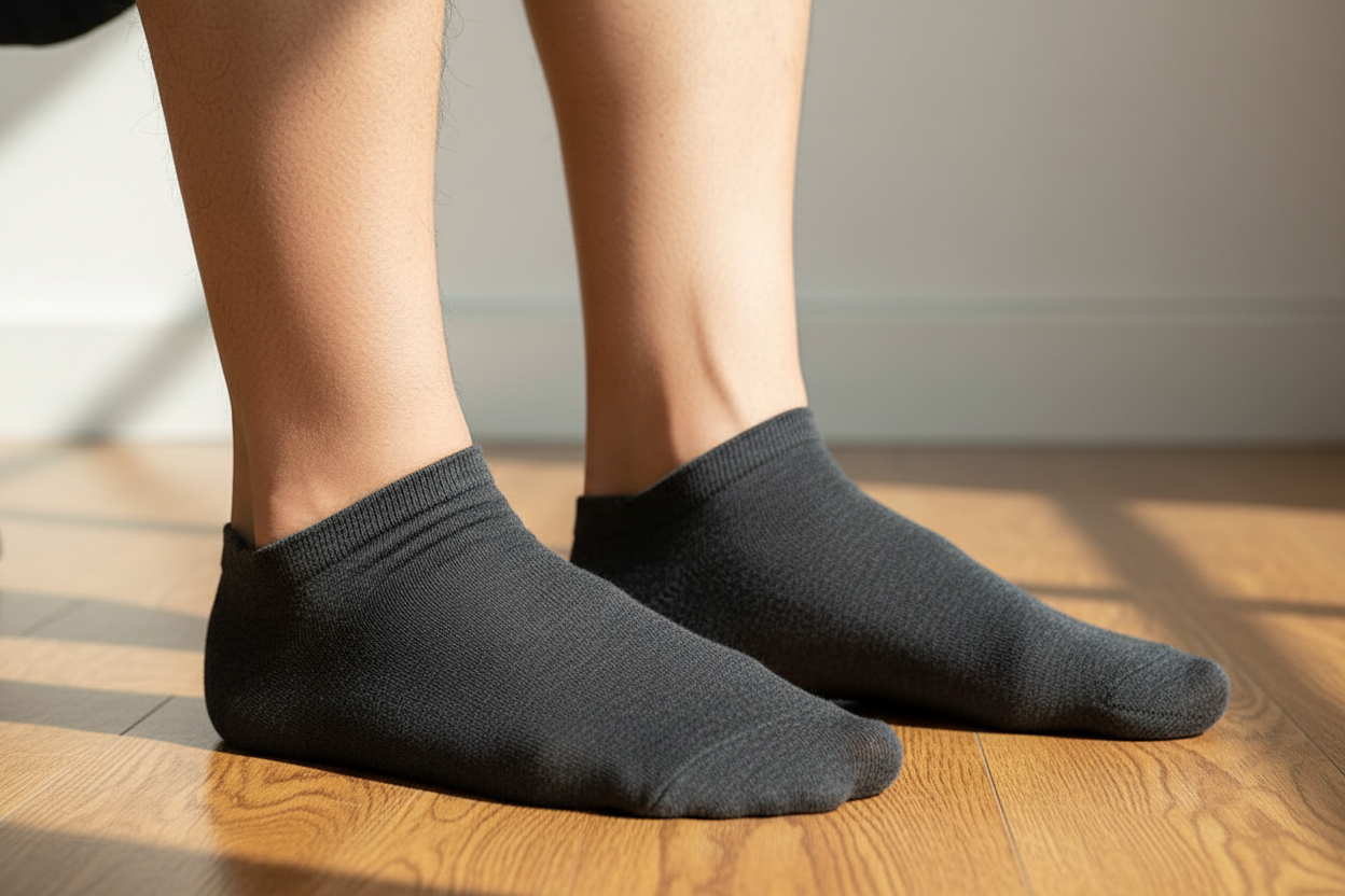 Dark Gray Ankle Socks - Wood