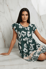 Dark Green Dress - Floor Sitting