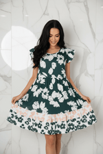Dark Green Dress - Lifting Skirt