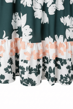 Dark Green Dress - Ruffle Hem Detail
