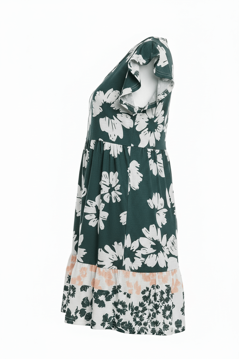 Dark Green Dress - Side Ghost No Mannequin