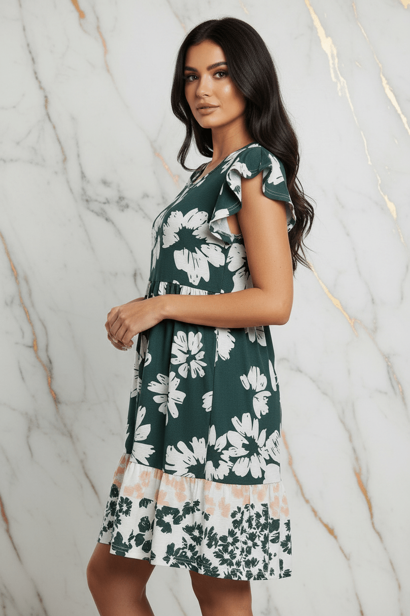 Dark Green Dress - Side View