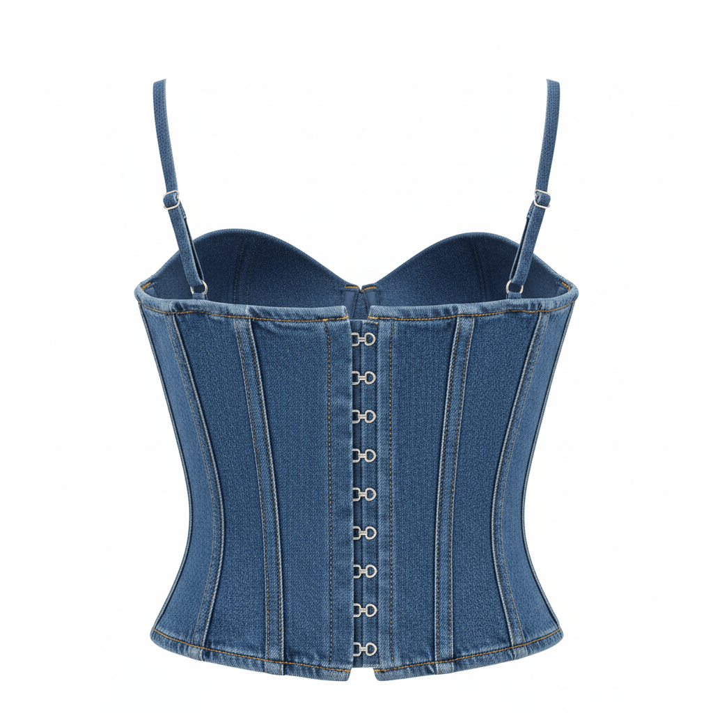 Denim Corset Top - Back View