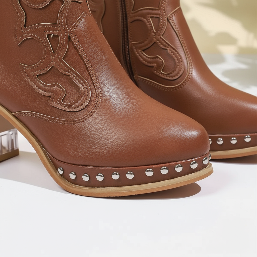 Detail close-up of studded platform