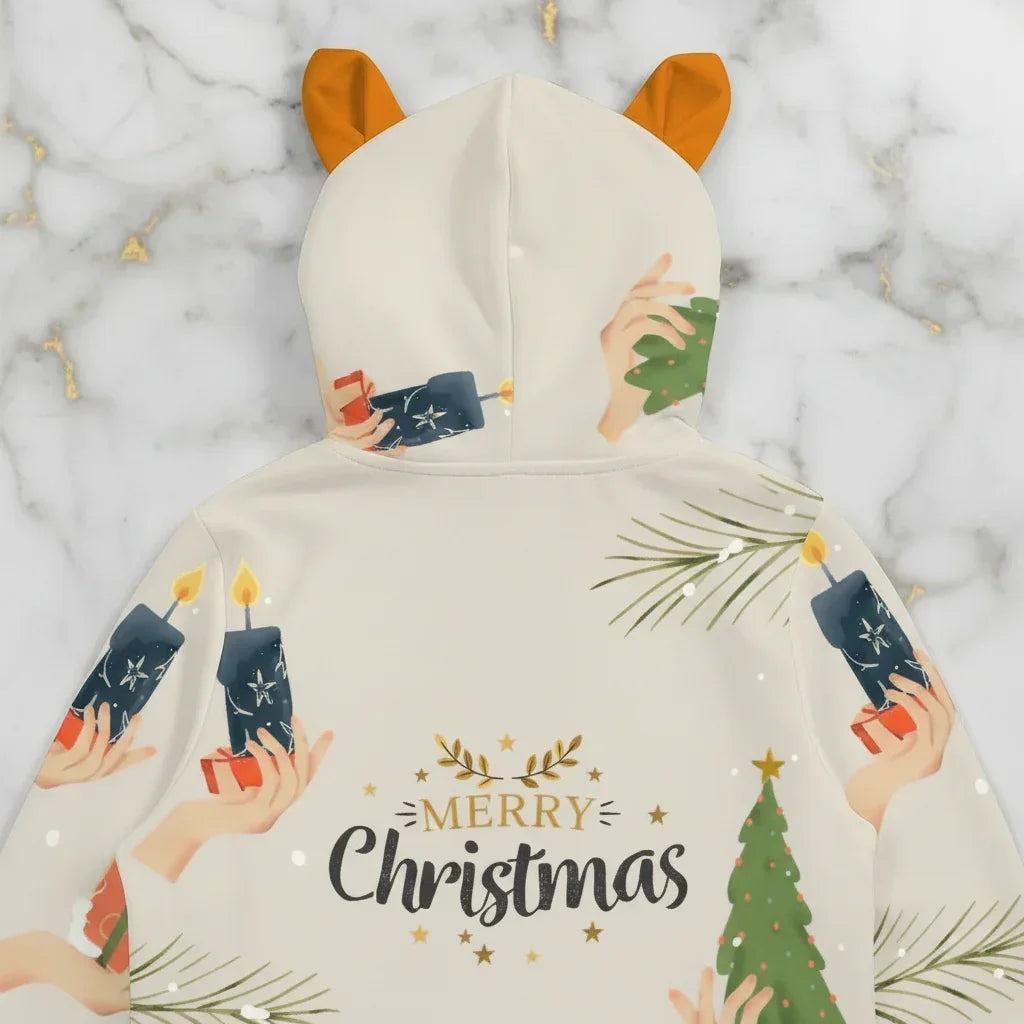 Detail of Merry Christmas text on back