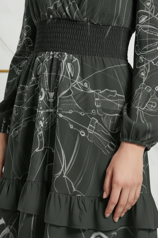 Detail shot focusing on elastic waist and sleeves