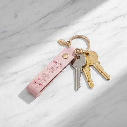 Diagonal composition on marble with keys and charm