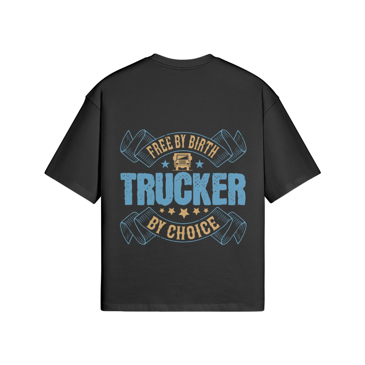 Free By Birth Cotton Black T-Shirt