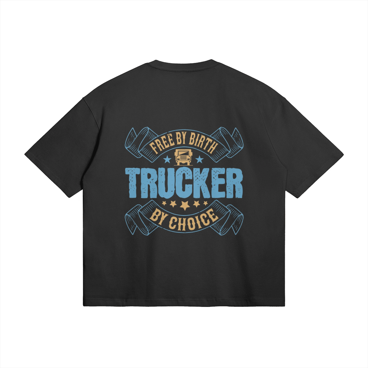 Free By Birth Cotton Black T-Shirt