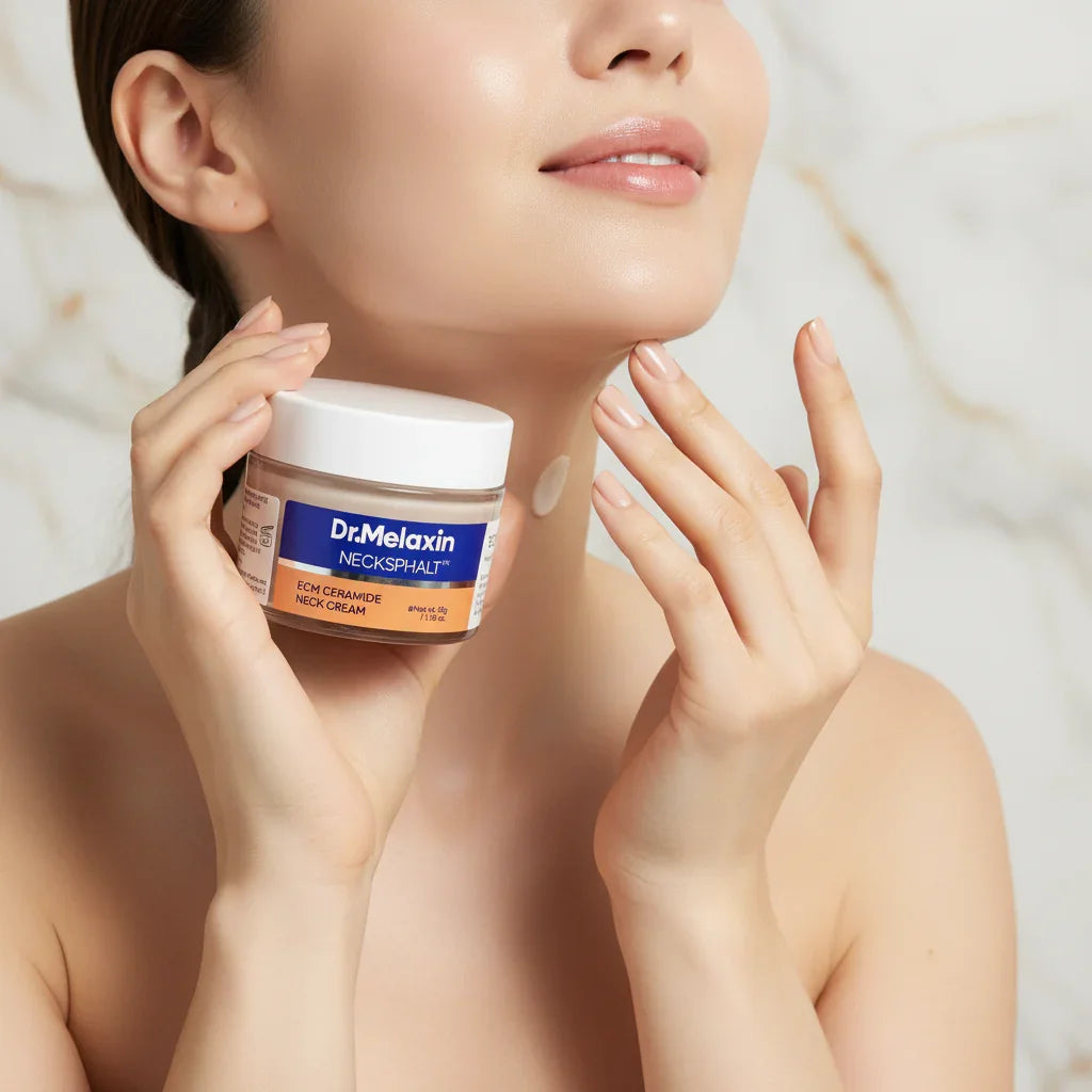 Dr.Melaxin Neck Cream - Woman Applying 1