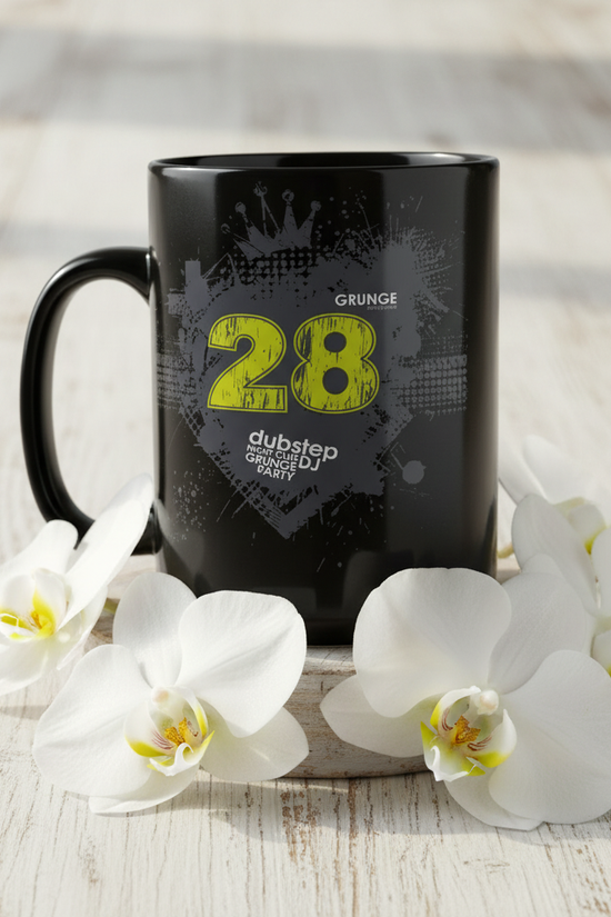 Dubstep Mug with Orchids