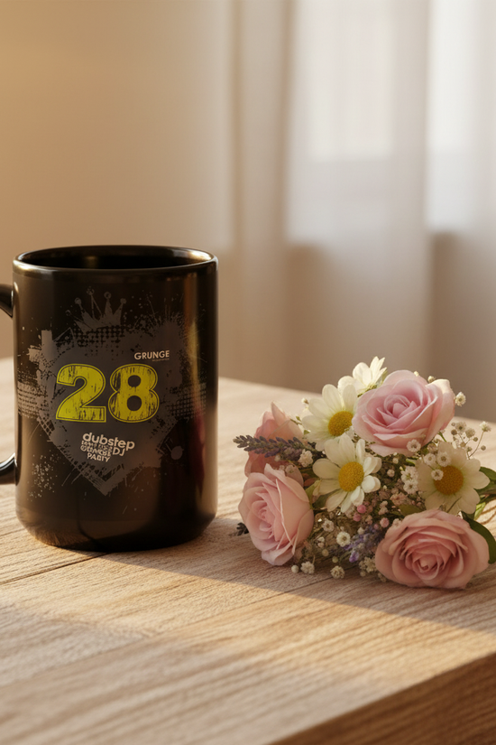 Dubstep Mug with Wildflowers